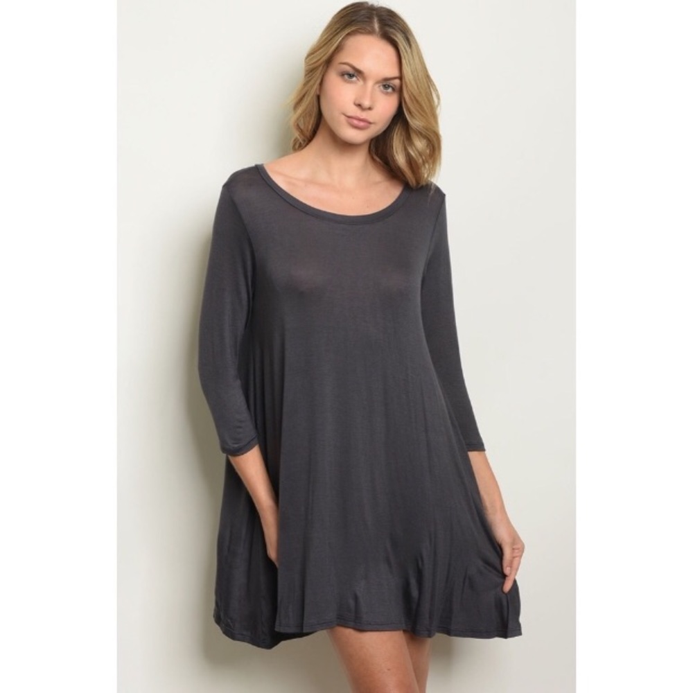 Charcoal grey tunic long sleeve super soft